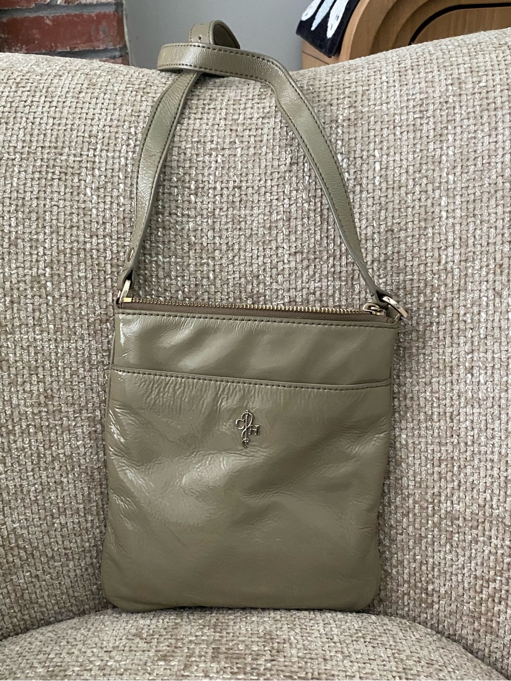 Leather Crossbody Bag in khaki by Cole haan